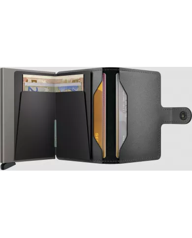 Secrid - Porte-cartes de crédit en cuir Matte Satin Steel