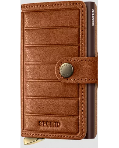 Secrid - Porte-cartes de crédit en cuir EMBOSS LINES cognac