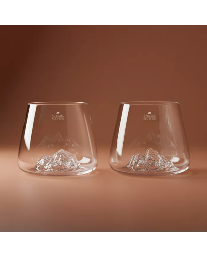Set de 2 verres Everest & Mont Blanc TOPOGRAPHIC