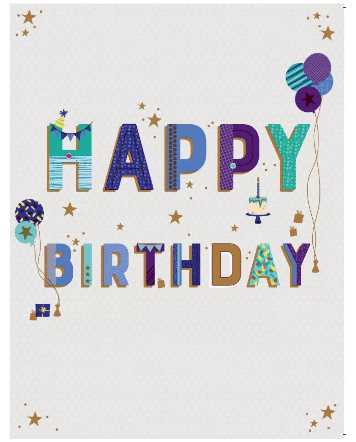 Carte A4 Happy Birthday