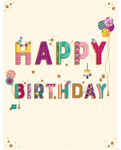 Carte A4 Happy Birthday