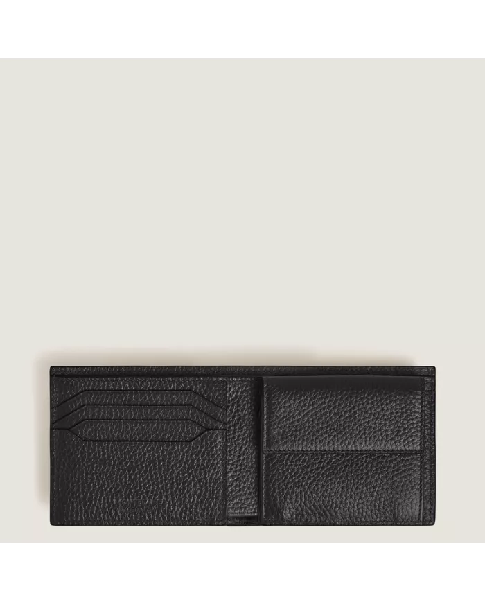 Portefeuille 4cc avec Porte-Monnaie en Cuir Grainé