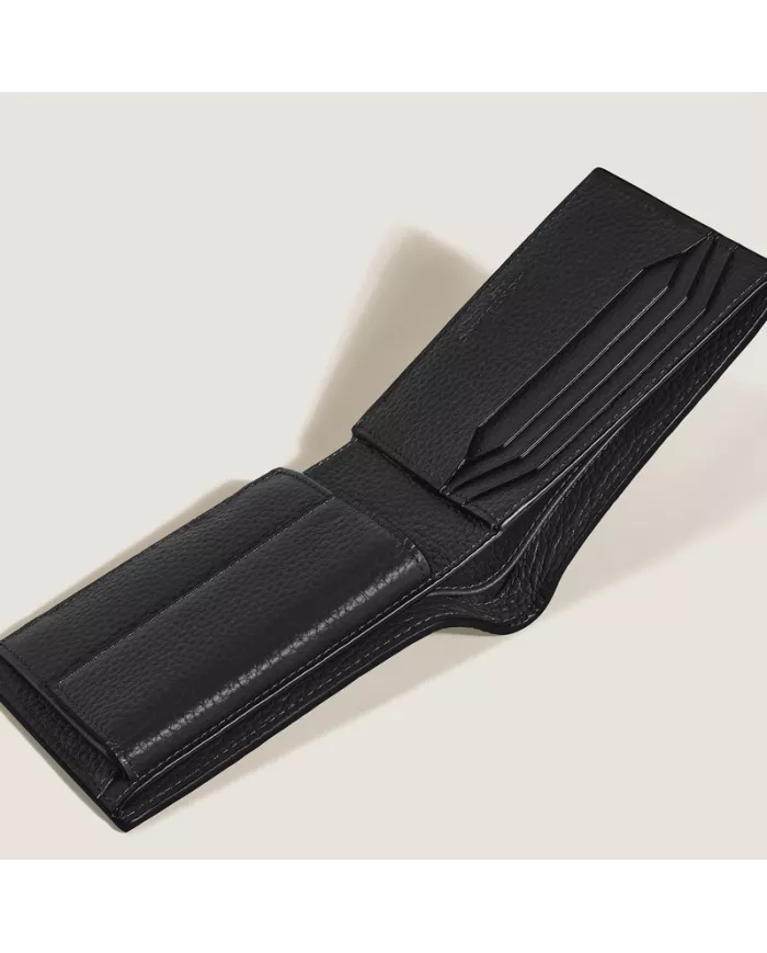 Portefeuille 4cc avec Porte-Monnaie en Cuir Grainé