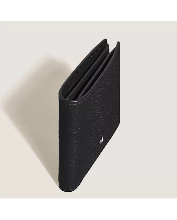 Portefeuille 4cc avec Porte-Monnaie en Cuir Grainé