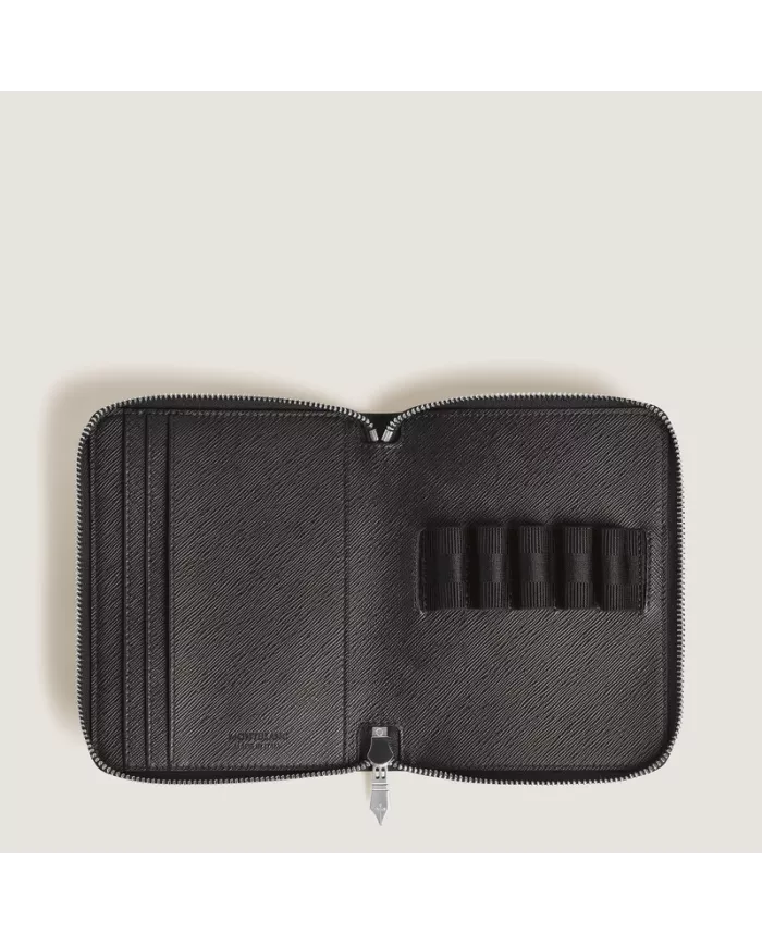 Étui pour 5 Instruments d'Écriture Zippé en Cuir Sartorial
