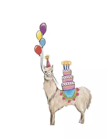 Carte A5 - Alpaga - Anniversaire