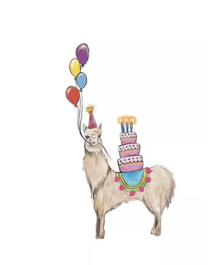Carte A5 - Alpaga - Anniversaire