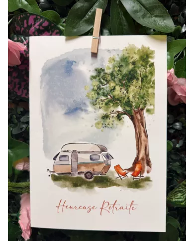 Carte A5 - Caravane - Retraite