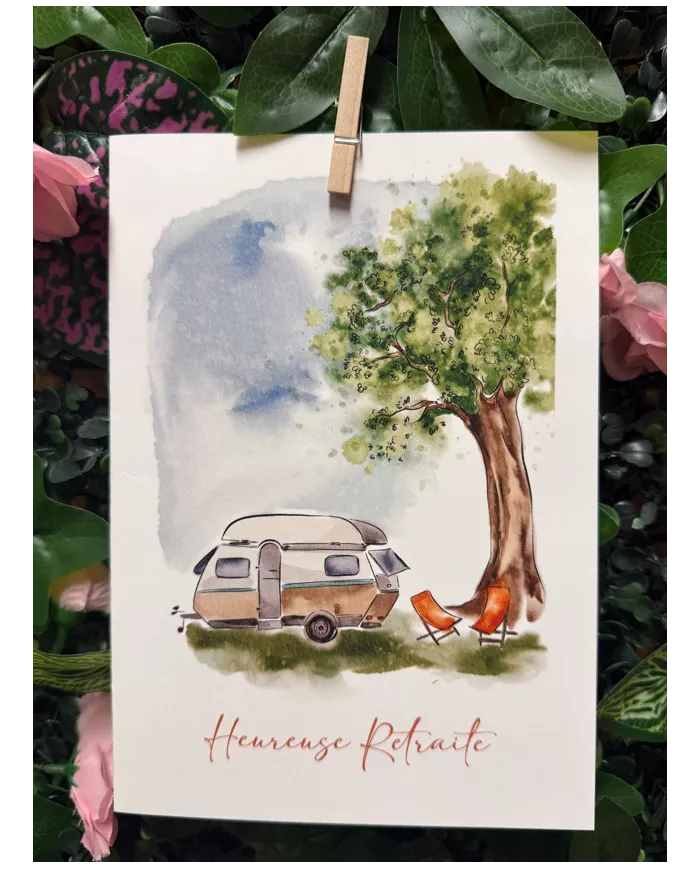 Carte A5 - Caravane - Retraite