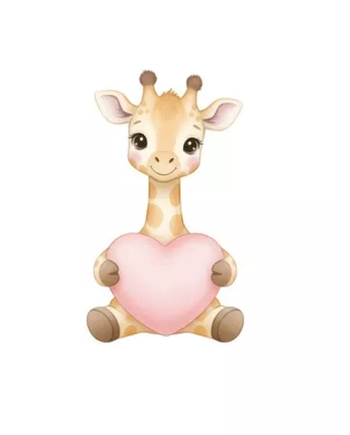 Carte A6 - Girafe coeur
