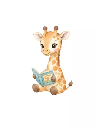 Carte A6 - Girafe et livre