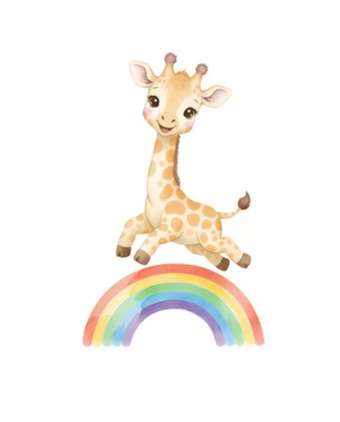 Carte A6 - Girafe arc-en-ciel