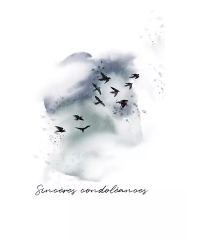 Carte A4 - Sincères condoléances
