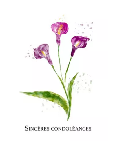 Carte A4 - Sincères Condoléances