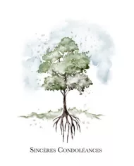 Carte A4 - Sincères Condoléances