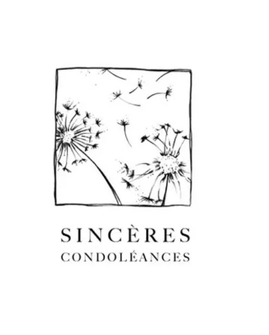 Carte A4 - Sincères Condoléances