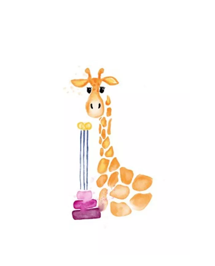Carte A5 - Giraffe - Anniversaire