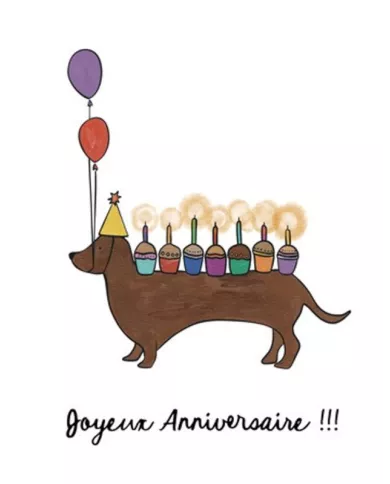 Carte B6 - HotDog Anniversaire