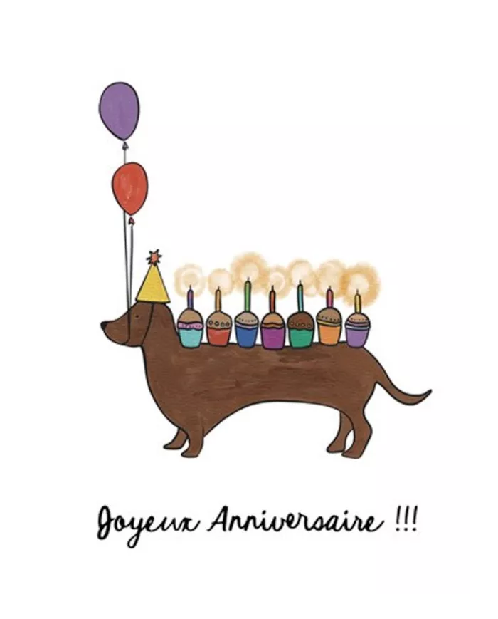 Carte B6 - HotDog Anniversaire