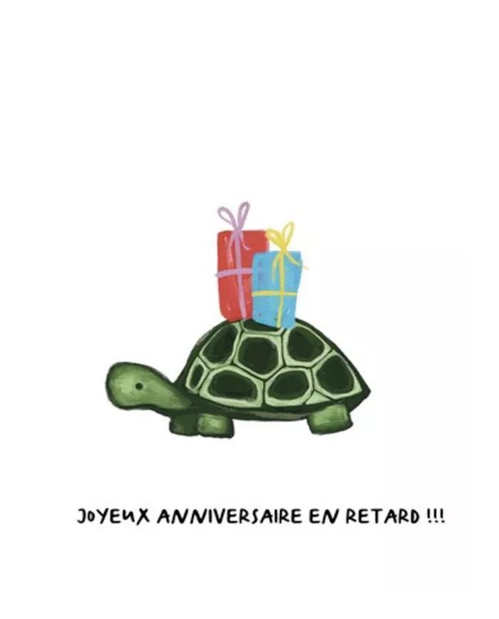 Carte B6 - Tortue Anniversaire