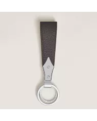 Porte-Clés Plume Boucle en Cuir Grainé