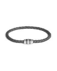Bracelet 3 Anneaux en Cuir Grainé