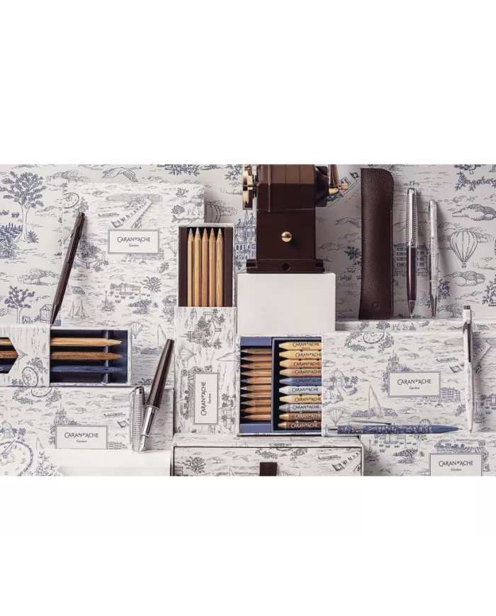 Set Stylo Bille & Porte-Mine 849™ Toile de Jouy Blanc & Bleu