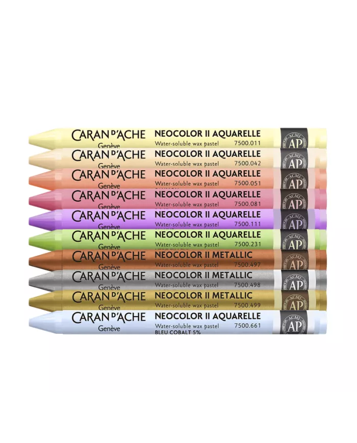 Set Multi-produits 10 Crayons de Couleur & 10 Pastels Neocolor™ II Aquarelle Toile de Jouy