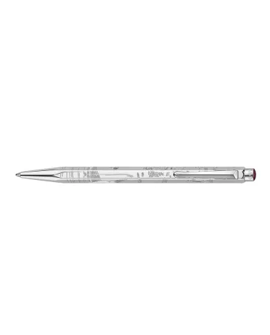 Set Stylo Bille Ecridor™ Toile de Jouy & Étui en Cuir Bordeaux