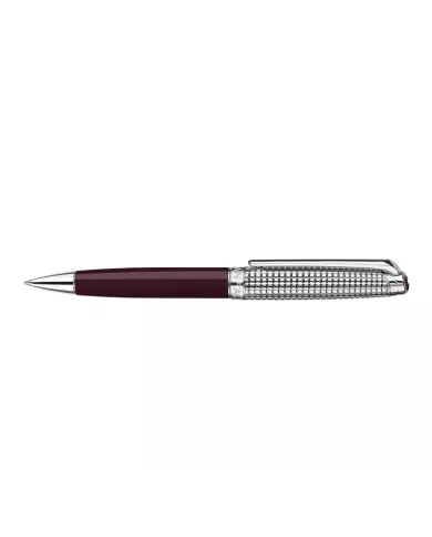 Set Stylo Bille Léman™ Toile de Jouy & Étui en Cuir Bordeaux