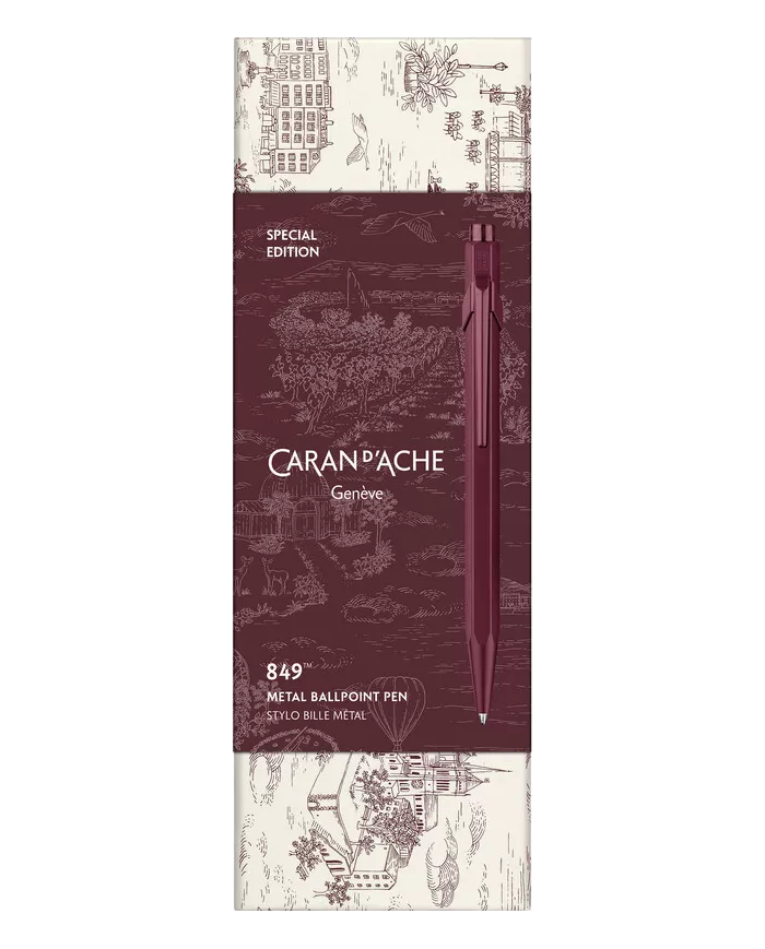 Stylo Bille 849™ Toile de Jouy Bordeaux