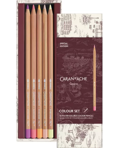Set 10 Crayons de Couleur Toile de Jouy
