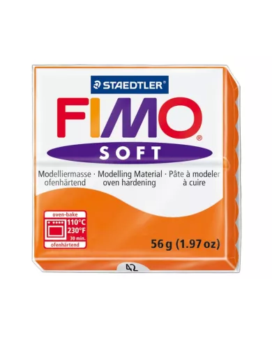 Fimo soft 57g orange mandarine et clair