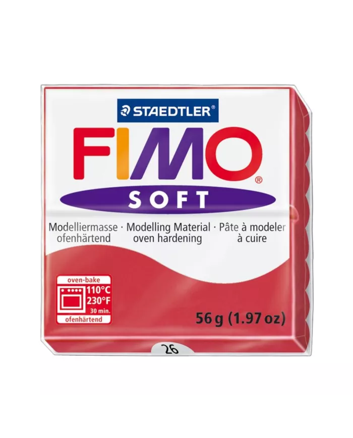 Fimo soft 57g rouge cerise, indien et merlot