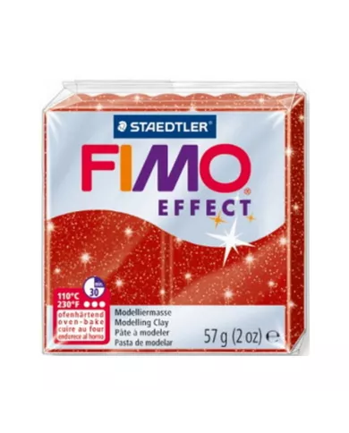 Fimo effect 57g rouge glitter