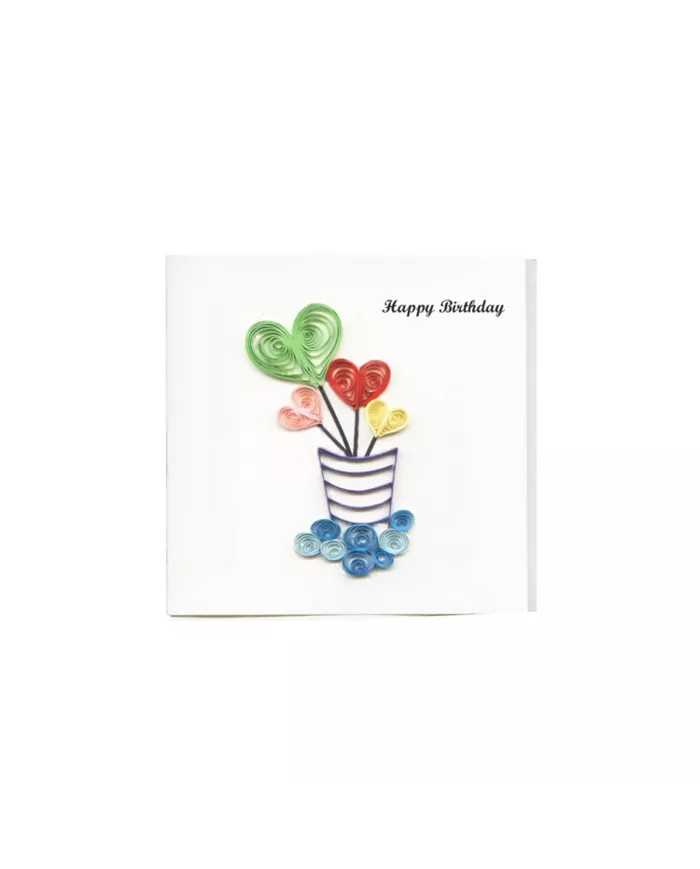 Petite carte "Quilling" coeurs