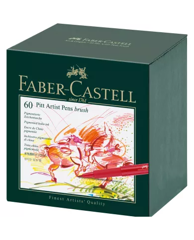Box de feutres Pitt Artist atelier Faber Castell, assortiment de 60 pces
