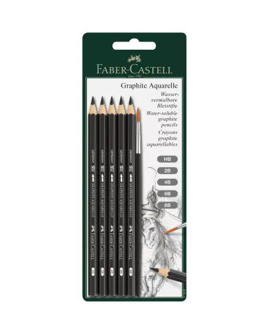 Blister 5 crayons Graphite aquarelle + pinceau