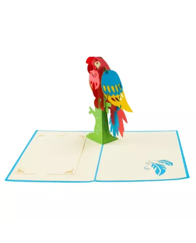 Carte "3D" perroquet