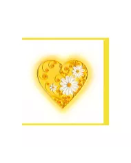 Carte "Quilling" coeur jaune